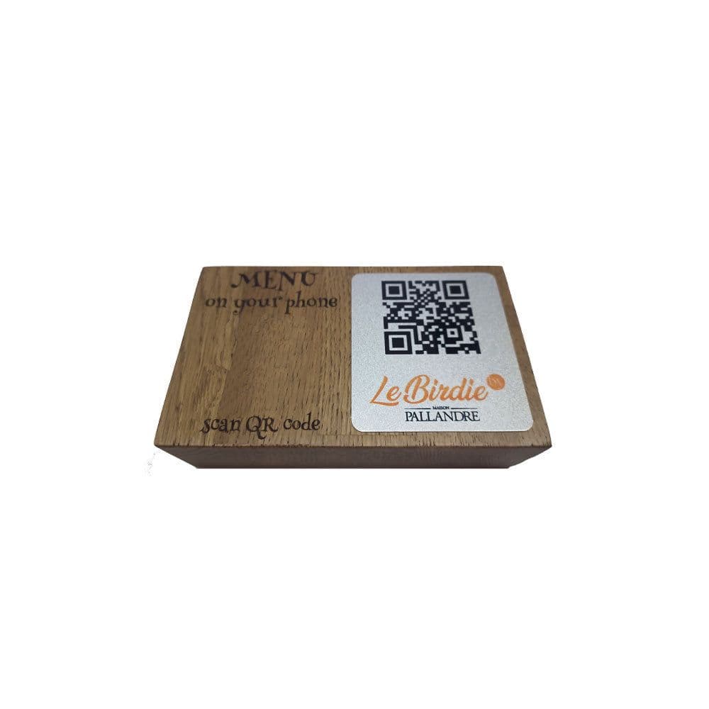 Support QR Code Totem bois - Gravure et Plaque